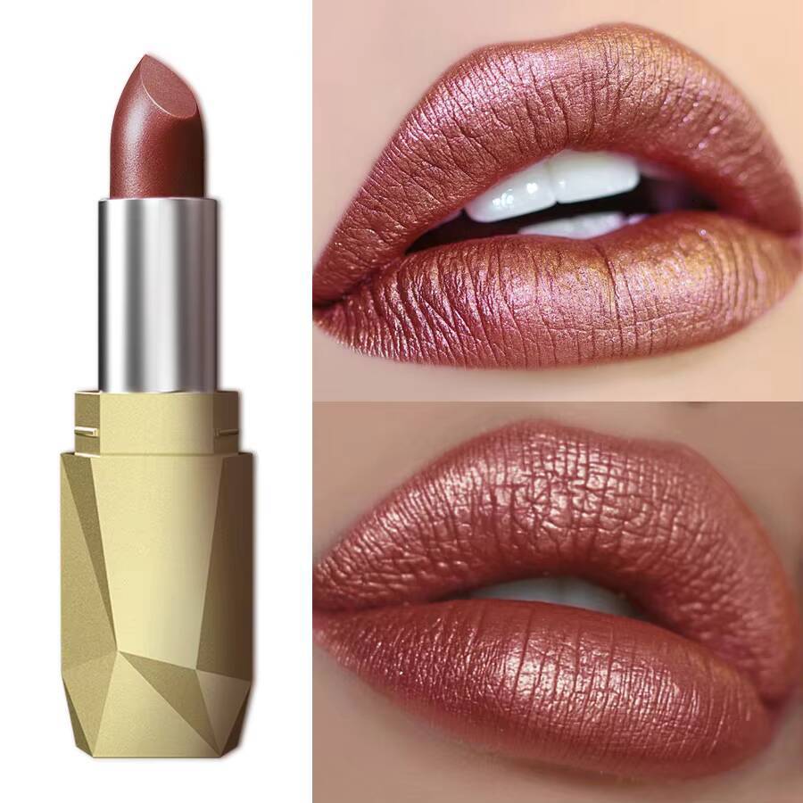 1 PC Sexy Glitter Plumping Metallic Lipstick Moisturizer Fruit Oil Lip Tint Gel Soft Tube Lips Makeup for Women Cosmetic happy