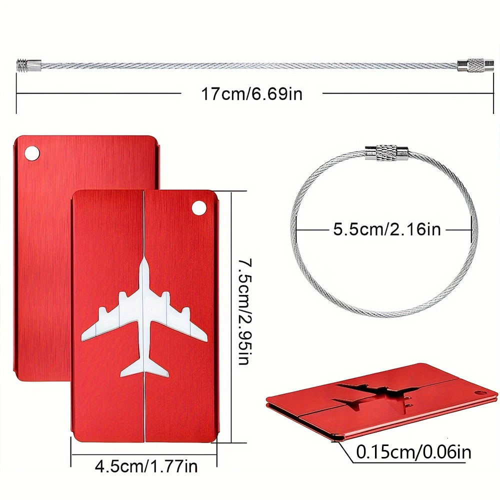 Aluminum Alloy Travel Luggage Tag Hanging Suitcase Plane With Name ID Cards Antilost Solid Color Accessorieszmt 250616