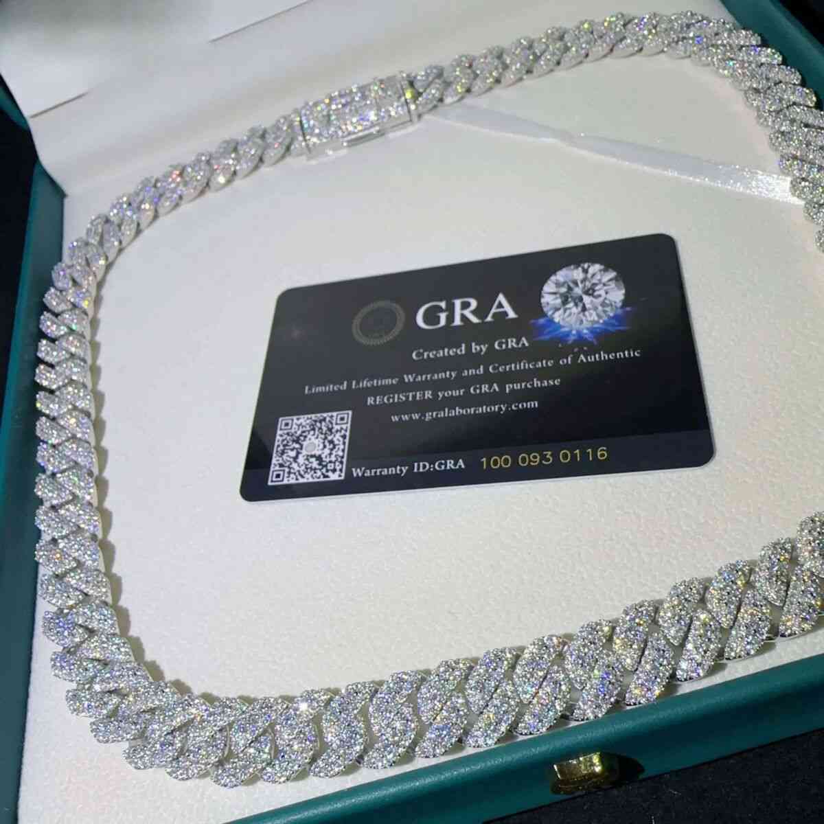 Cuban chain professional design, Moissanite 10mm wide necklace bracelet, hip-hop style, versatile, high-end and trendy accessories