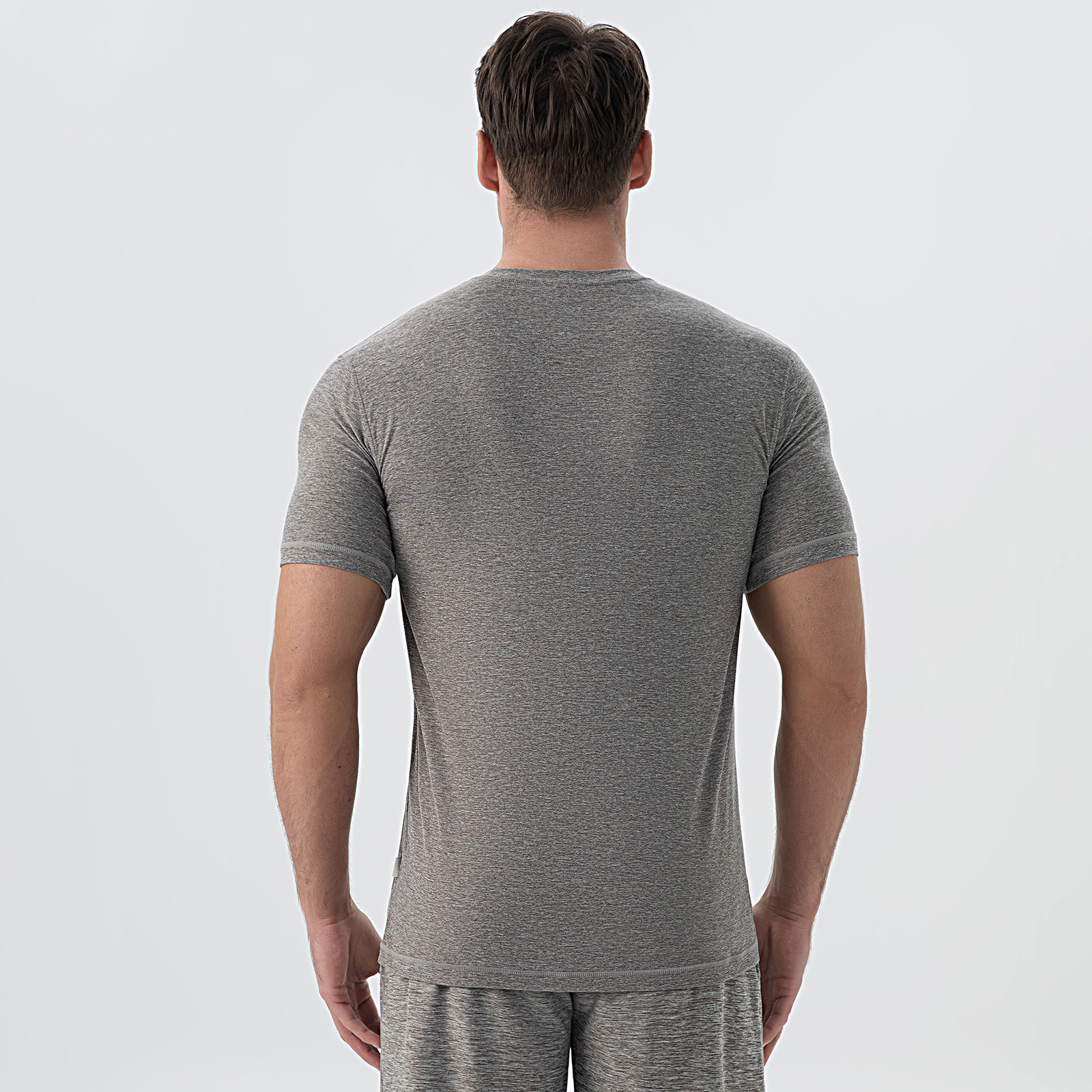 Men's Heather Grey Cotton Blend T-Shirt - Breathable & Long-lasting Summer Casual Wardrobe Essential