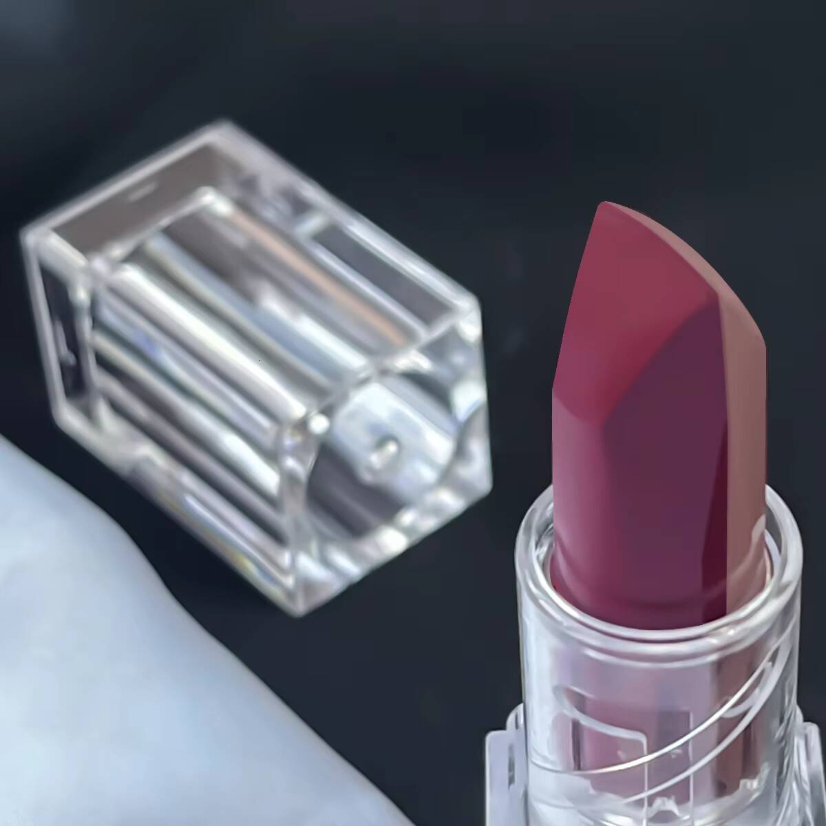 2 In 1 Liner & Lipstick,Tapered Sharp End Long-Lasting Waterproof Lipliner,Matte Brown Velvet Lip Combo Pencil Cosmetics happy