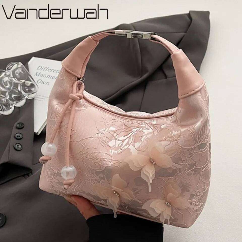 Butterfly Embroidery Chinese Style Small Crossbody Tote Bags For Women Designer Silk Handbags And Purses Shoulder Bag Sac