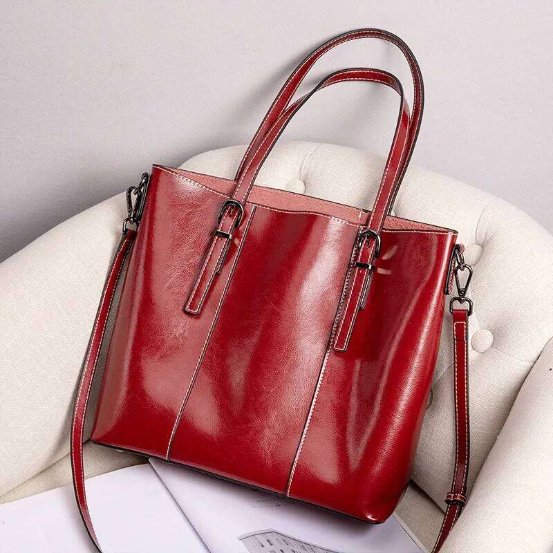 Designer bag 52 woman Shoulder soft leather large capacity square tote Vintage Fashionable cowhide Handbag Shopping crossbody bag