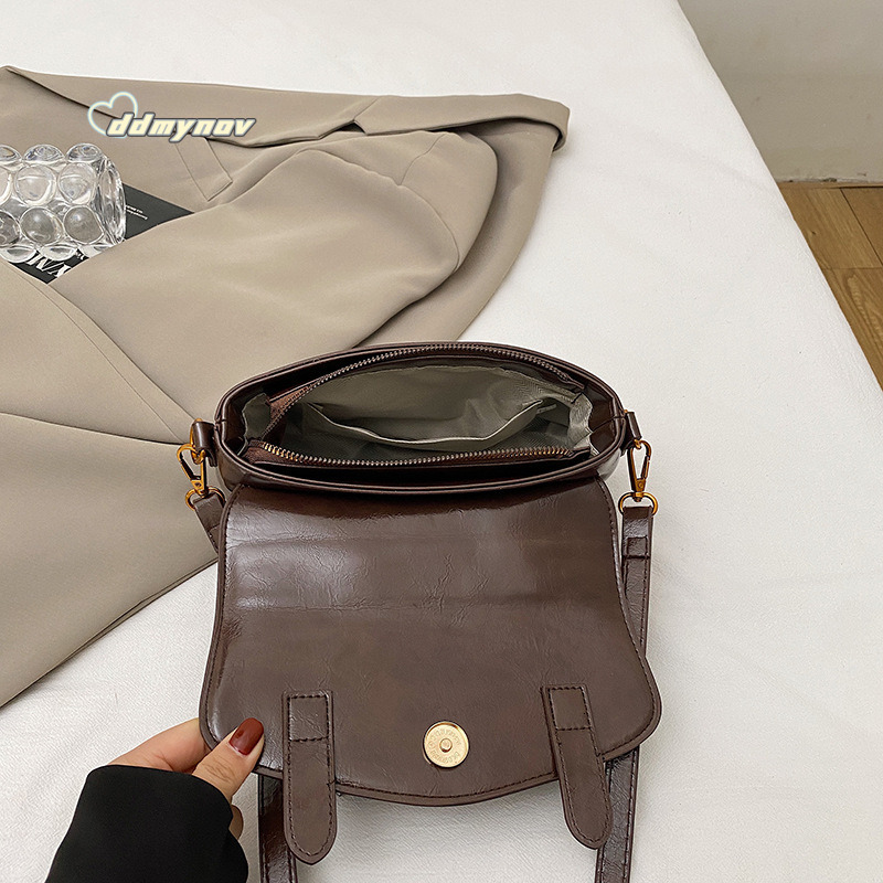 Textured Oil Wax Leather Tote Simple Versatile High-end Shoulder Bag Light Luxury Handbag ddmynov ddmynov