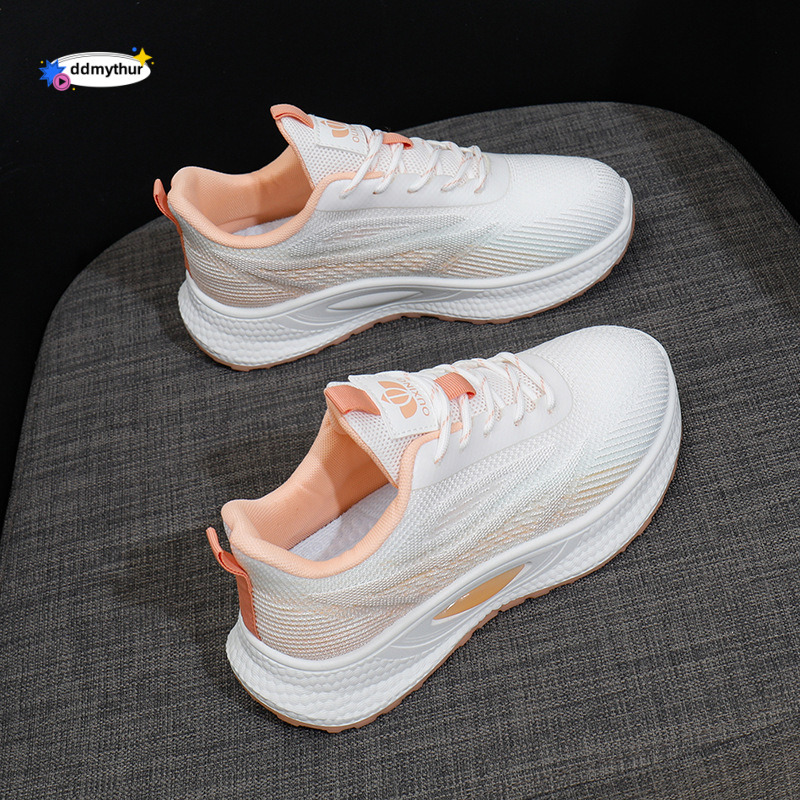 Fashion Versatile Spring New Korean Style Breathable Flyknit Soft Sole Student Casual Running Women's Shoes ddmythur