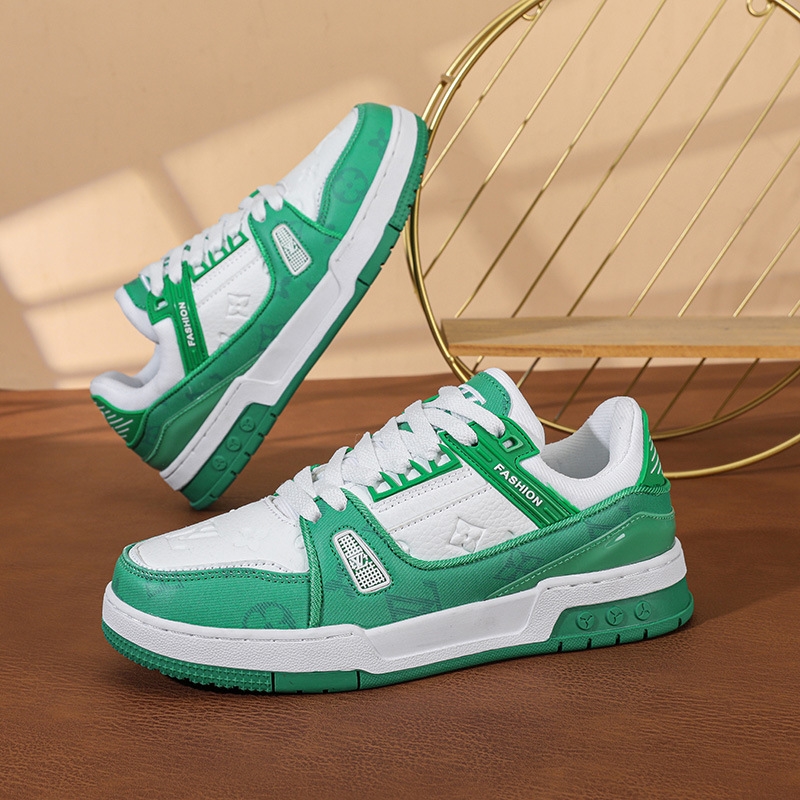 White shoes for men and women, made of PU leather same style high version all-match shoes New style in 2025 thick-soled height-increasing sneakers laz