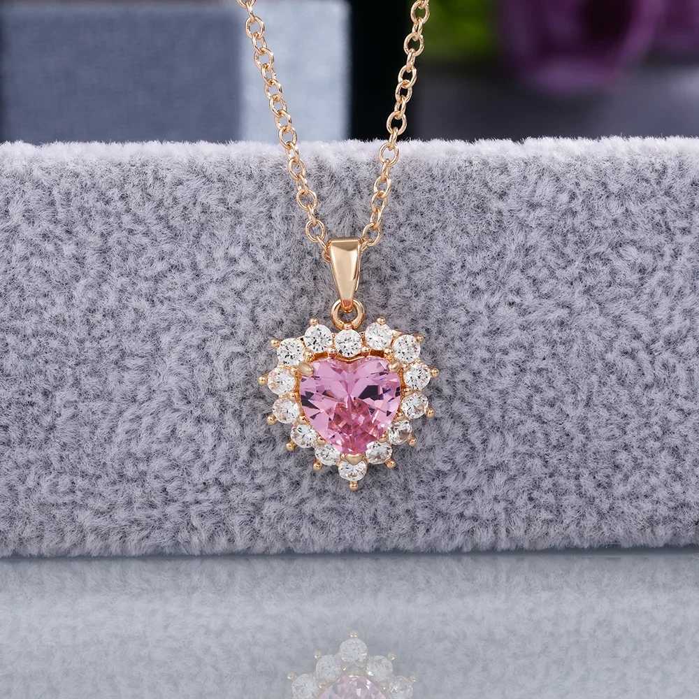 CAOSHI Gorgeous Sweet Heart Pendant Necklace Sparkling Pink CZ Las Accories Romantic Wedding Party Confion Jewelry W250616