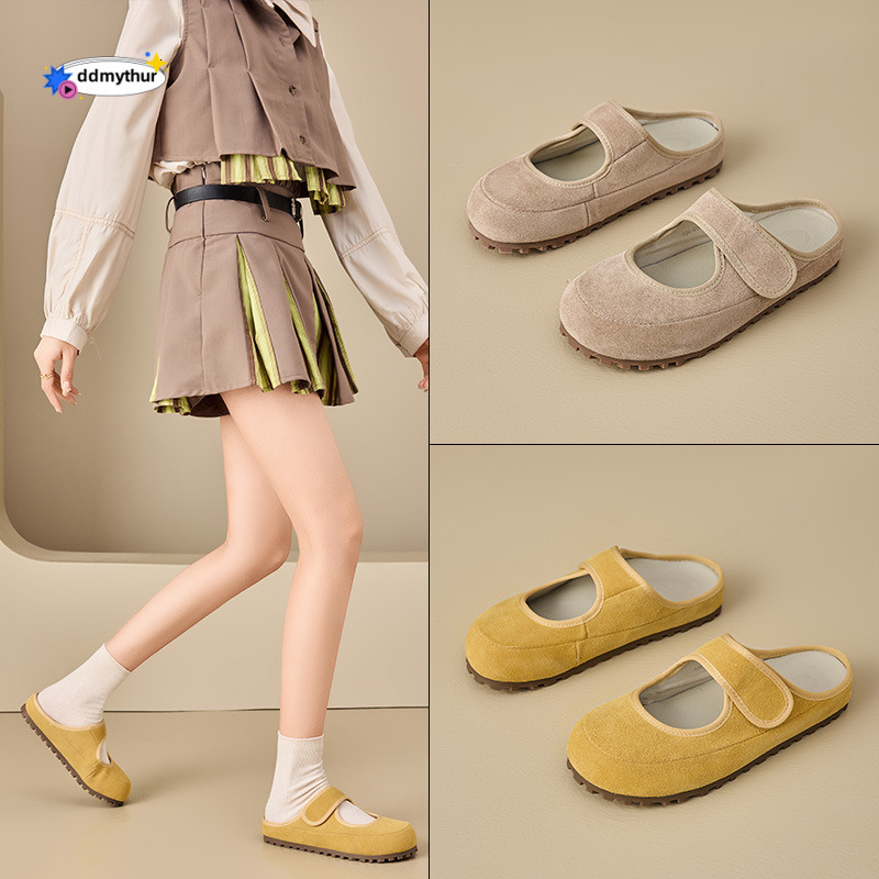 Cute Thick-Soled Comfortable Velcro Mary Jane for Women 2025 Spring Summer New Shallow Mouth Single Outdoor Dance Shoes ddmythur