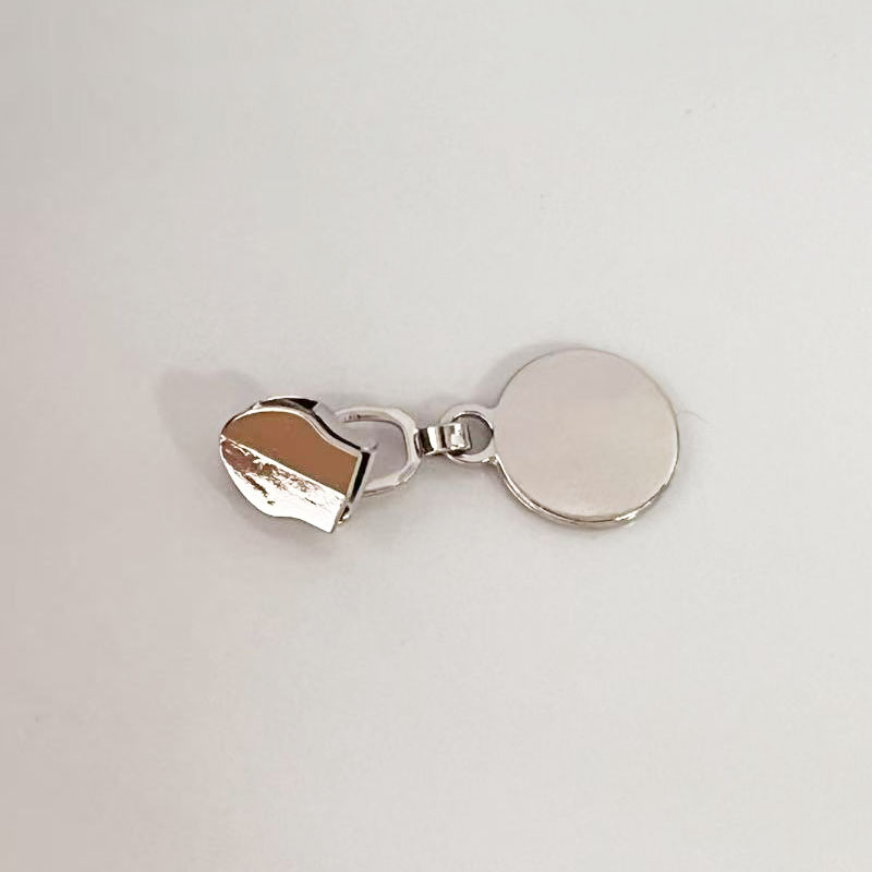 No.5 Nylon Round Luggage Zipper Puller Disc Gold Plated Makeup Bag Box Bag No.3 Puller Metal Nylon Hook Disc Puller factory direct sales