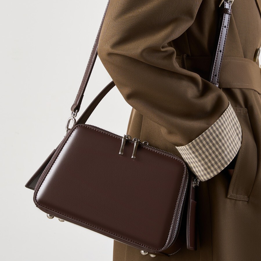 Free Shipping Commuting Genuine Leather Small Square Bag Versatile Handbag Luxury For Women Designer Bags New Niche Shoulder Crossbody Bag