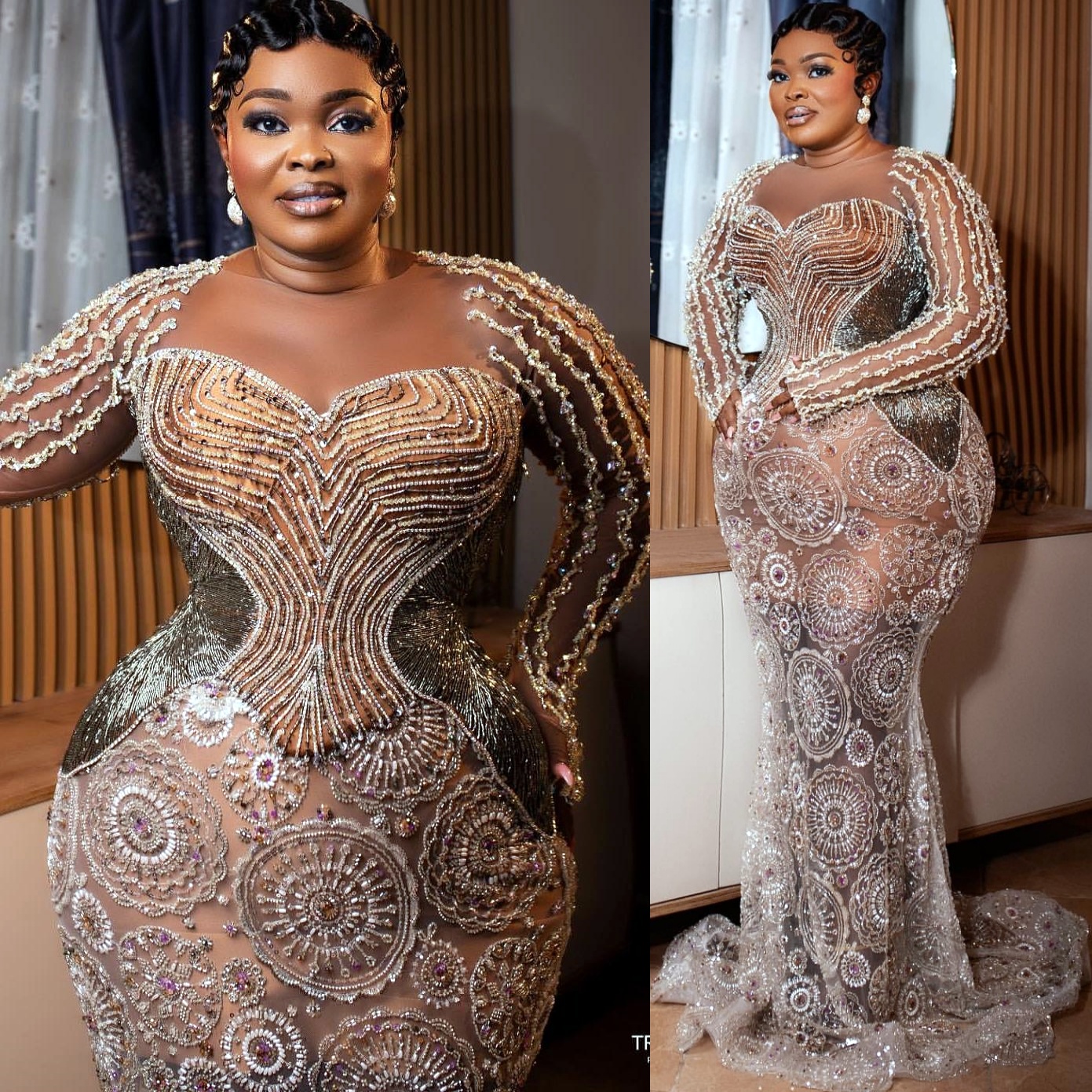 Champagne Mermaid Prom Dresses 2025 Crystals Beaded Illusion Vintage Evening Formal Party Second Birthday Engagement Gowns Plus Size Dress For Special