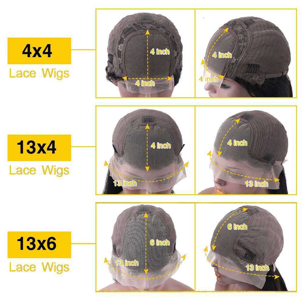 32 34 Inch Body Wave Front Human Hair 13x4 13x6 HD Transparent Lace Frontal Wig 4x4 Closure Wigs For Women Pre Plucked