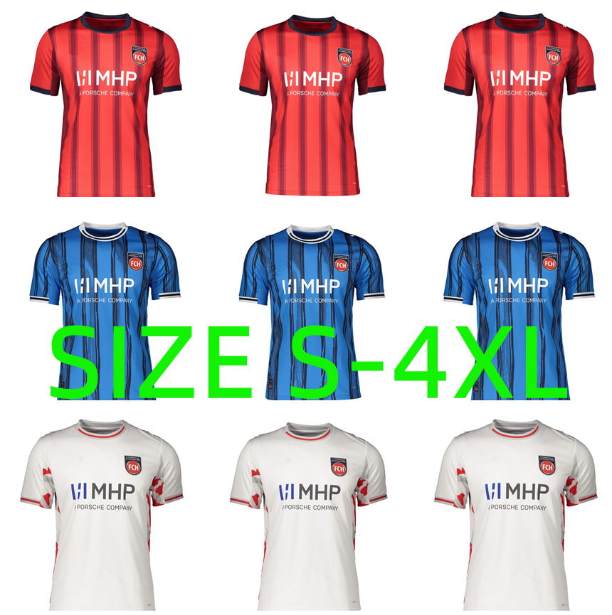 XXXL 4XL 25 26 Heidenheim Soccer Jerseys 2025 2026 KLEINDIENST BESTE DINKCI MALONEY SCHIMMER PIERINGER 2024 K.SESSA J.SCHOPPNER Football Shirt