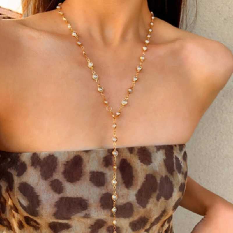 French Retro Trend Geometric Long Chain Tassel Necklace Ladies Gentle Elegant Temperament Holiday Accessories Jewelry W250616