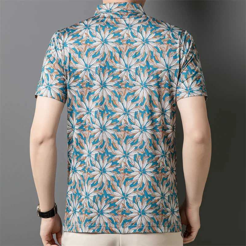 2025 New Mens Casual Fashion Printed Short Sleeve Polo Shirt Anti Wrinkle Breathable Comfortable Summer Versatile T-shirt W250616