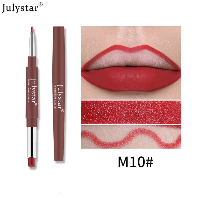 12 Color Matte Lipstick Liner 2 In 1 Velvet Makeup Lipsticks Long Lasting Durable Waterproof Red Lipliners Lips Make Up happy