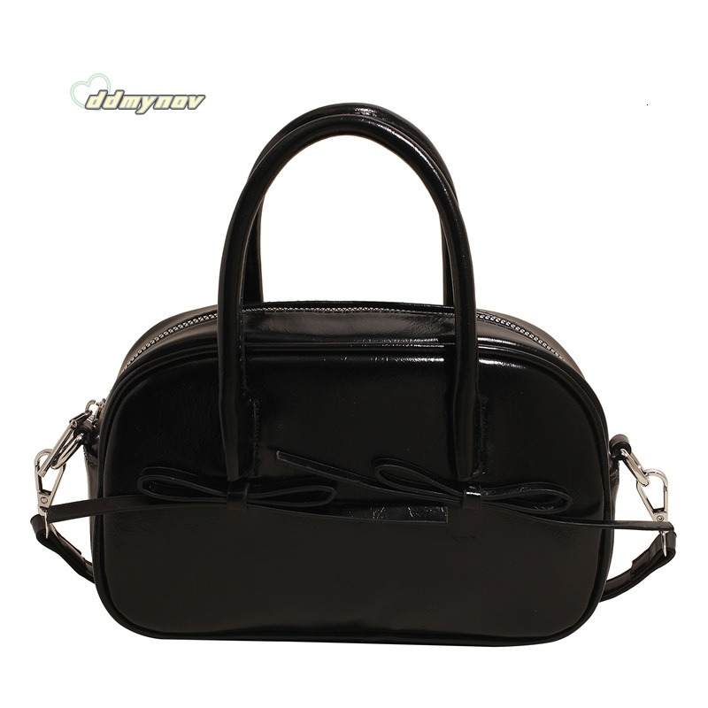 High-End Bowknot Handheld Bowling Ball for Women 2025 Spring New Fashion Commuter Versatile Crossbody Bag Trend ddmynov ddmynov ddmynov ddmynov