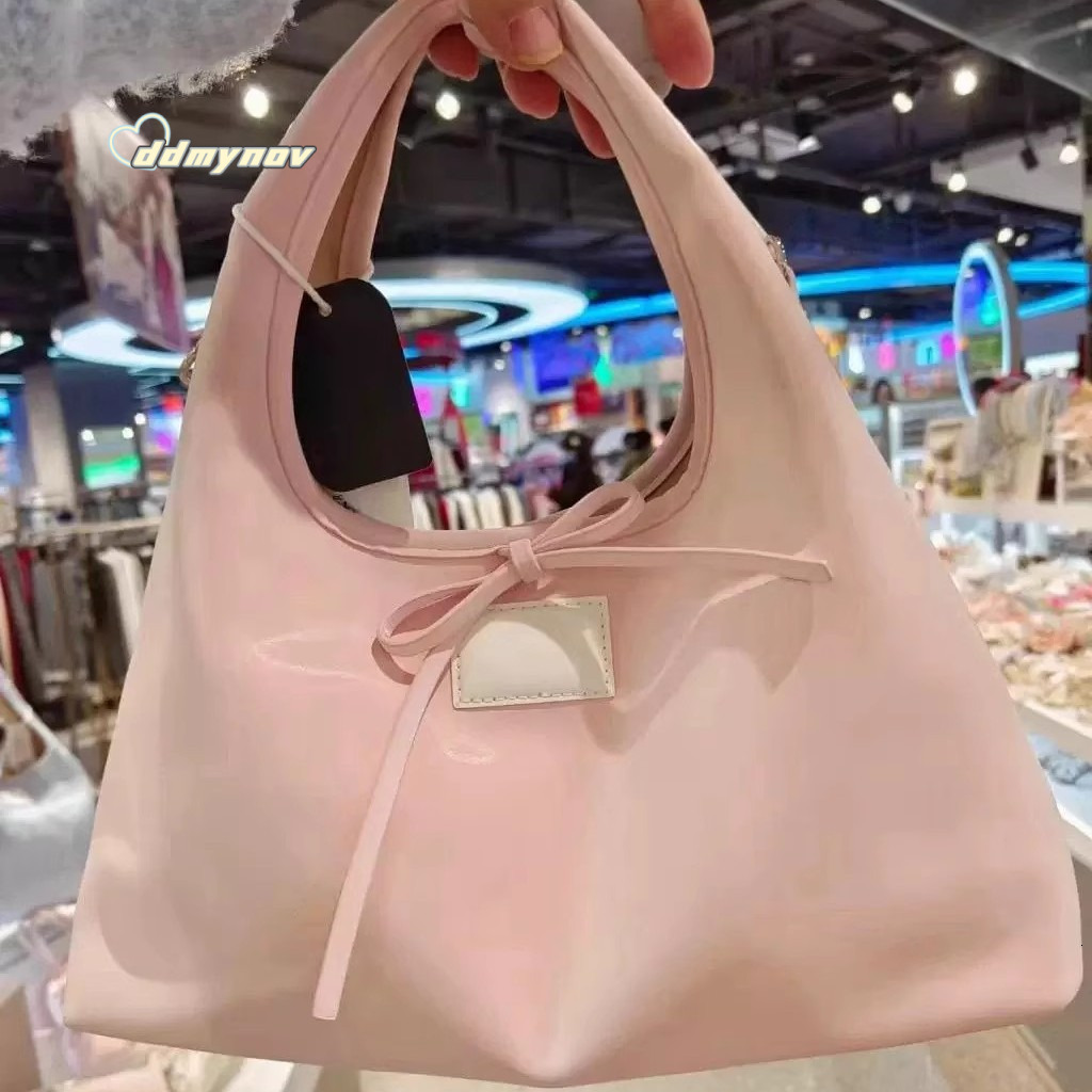 Gentle and Sweet Bowknot Strap Handbag 2025 Spring New Korean Style Simple Casual Large Capacity Dumpling Bag ddmynov ddmynov ddmynov