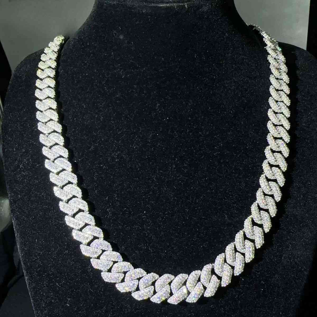 Cuban chain professional design, Moissanite 10mm wide necklace bracelet, hip-hop style, versatile, high-end and trendy accessories