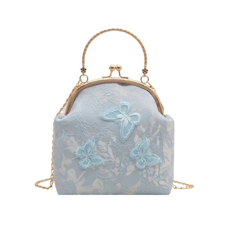 Chinese Style Butterfly Embroidery Womens Shoulder Bags Dinner Party Ladies Chain Crossbody Bag Elegant Simple Female Handbags 250614