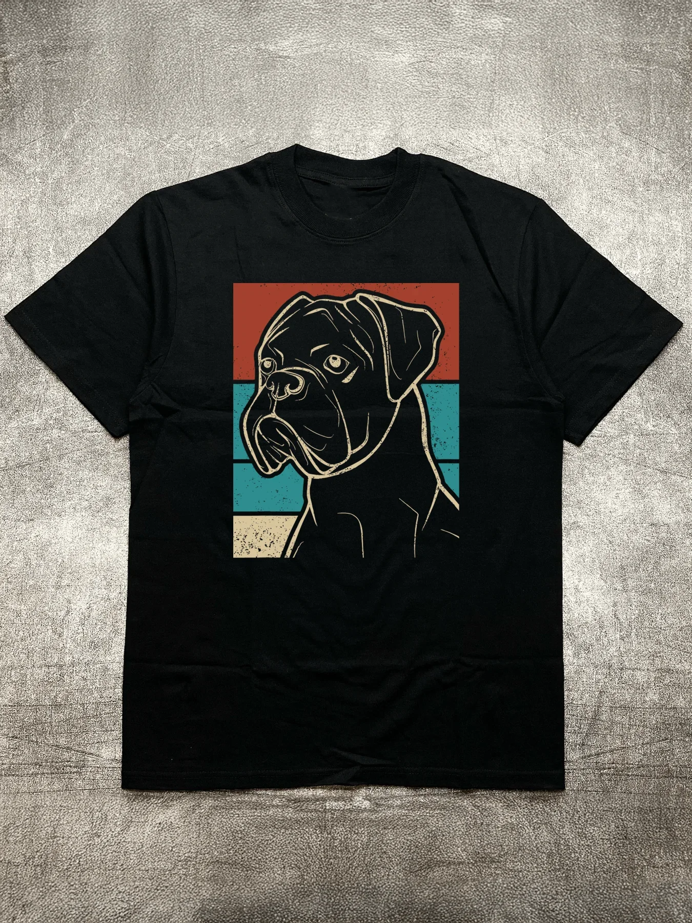 Men's Black 200G Cotton Heat Transfer Printed Crew Neck Short Sleeve T-Shirt 2025 New