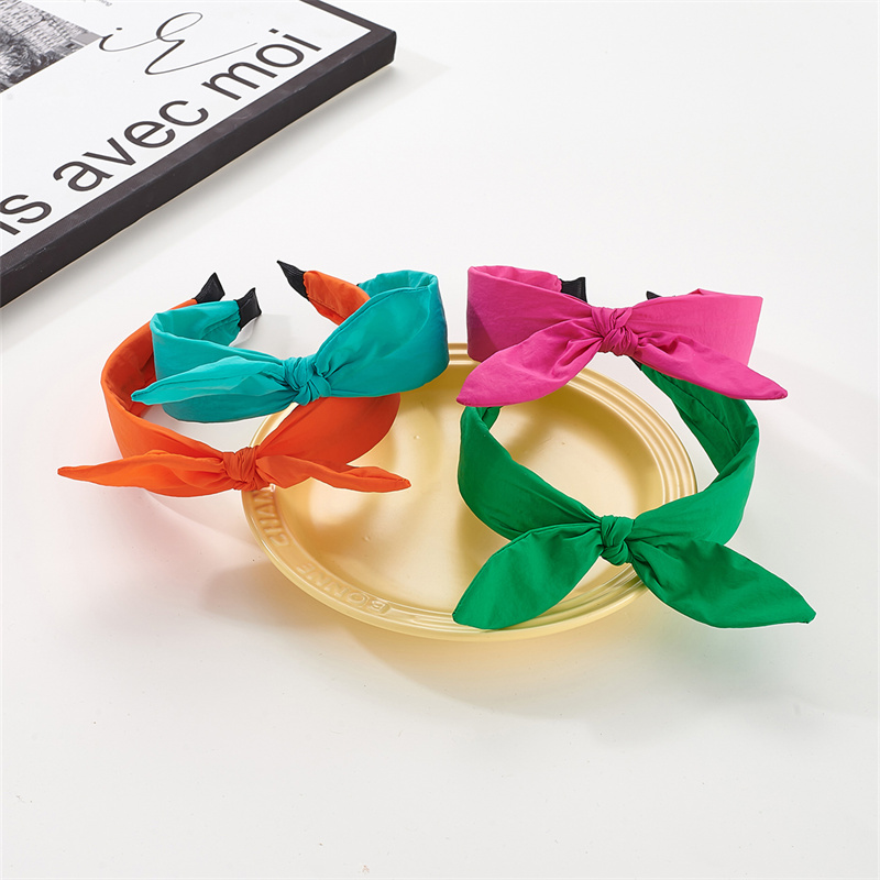 Colourful dopamine bow hair band candy colour wide side hair card net red temperament hair band hair accessories