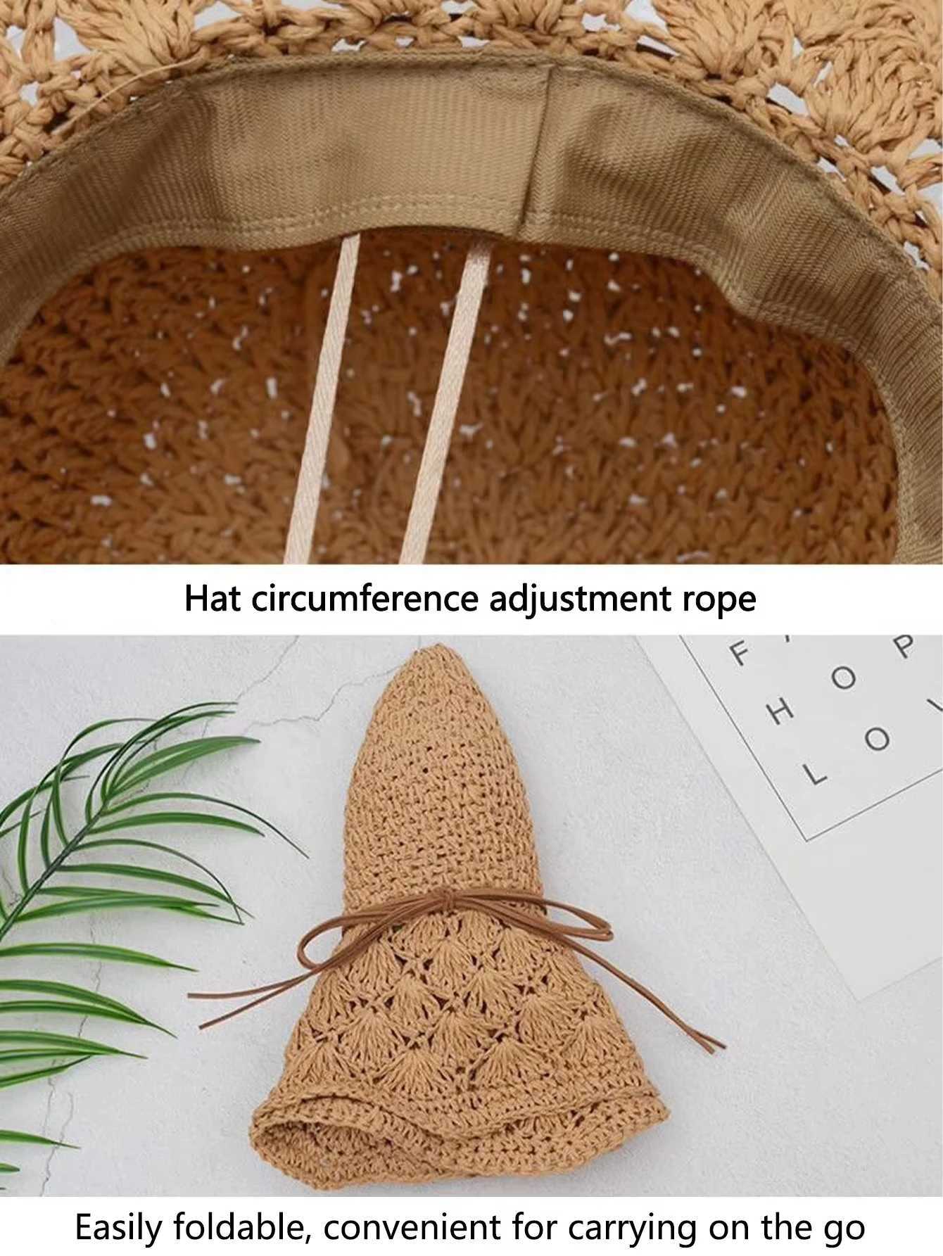 New Arrival Handwoven Straw Sun Hat - Womens Summer Wide-Brimmed Foldable Panama Hat with Bow Accent UV Protection for Beach Outdoor Wear U250616