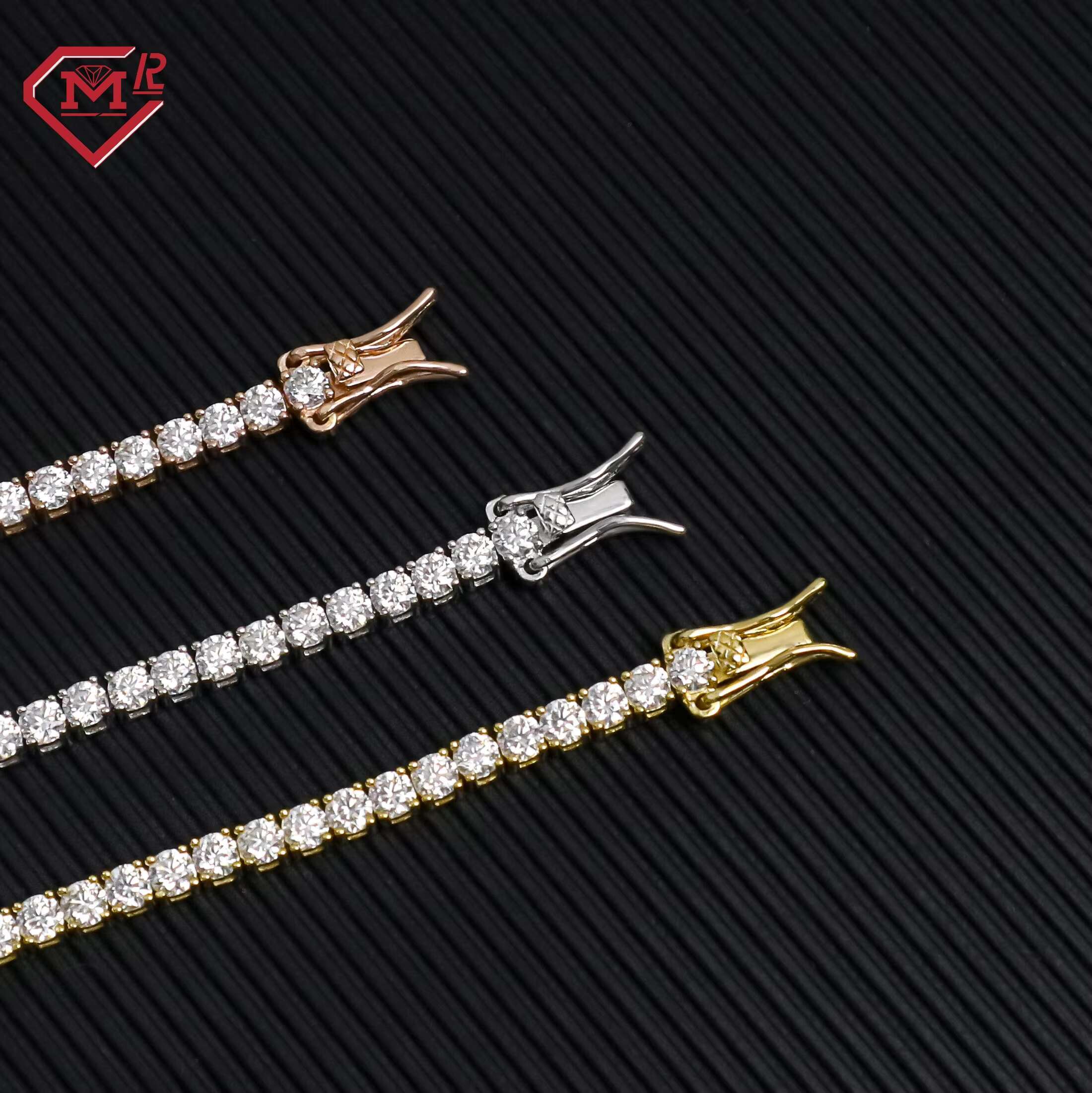 4mm Moissanite Tennis Chain 925 Silver Pass Diamond Tester Vvs Iced Out Moissanite Tennis Bracelet