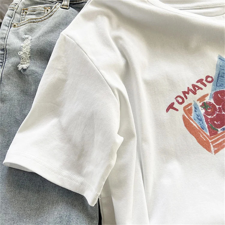 Tomato Sweet 90s Trend Casual T-shirts Clothes Women Female Summer T Clothing Ladies Print Graphic Tee 250614