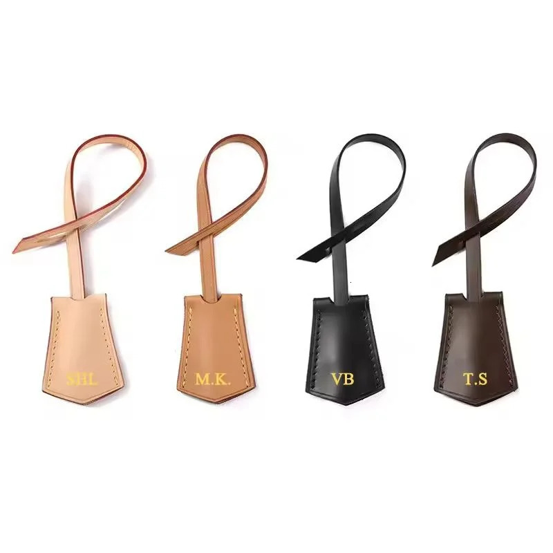 Custom Initials Vegetable Tanned Leather Handbag Tag Fashion Women Travel Keyholder Luggage Suitecase Bag Hanging Charm 250616