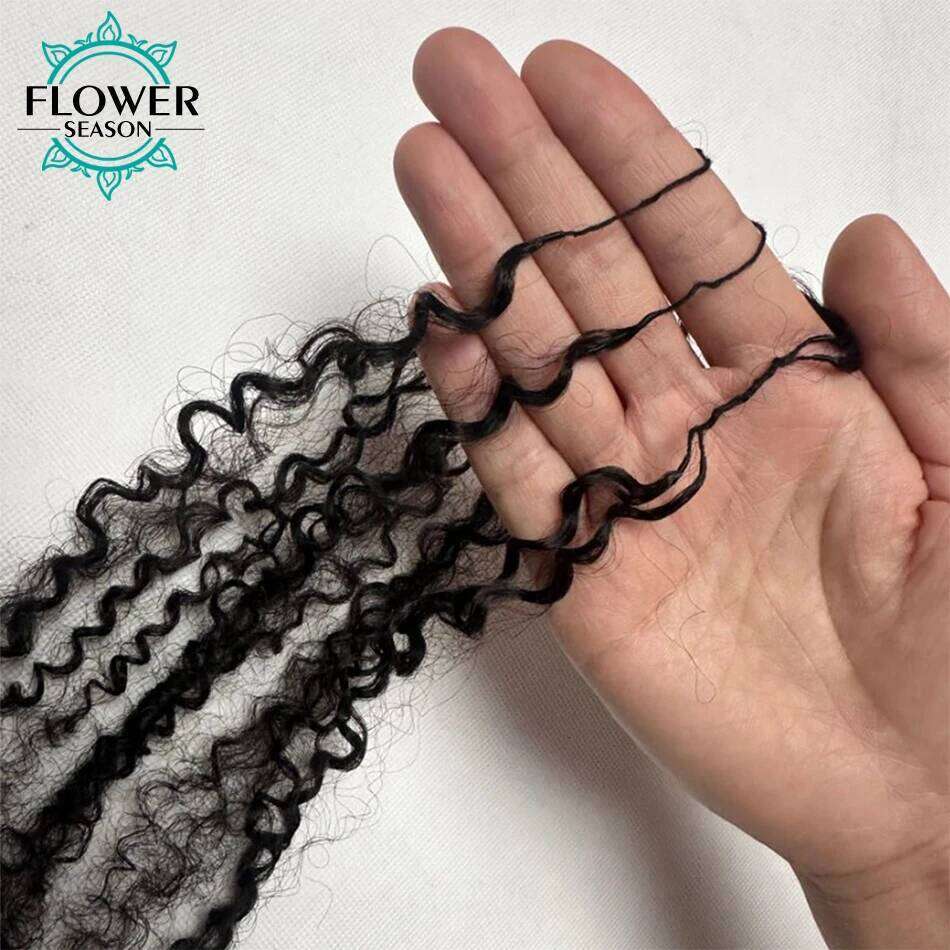 Human Multi-Textured Kinky Curly Pre-Separated Crochet Hair Extensions Knotless Micro Twists For Women