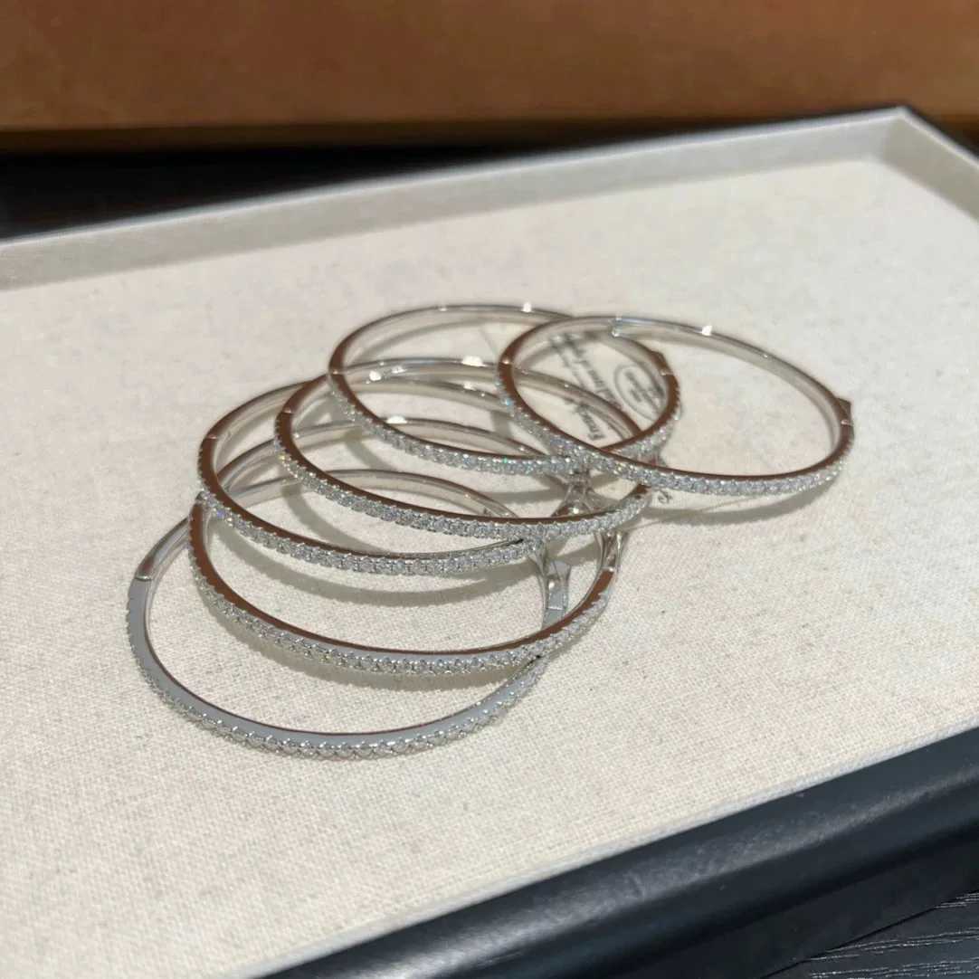 New Trend Hot Sale Famous Brand Top Quality European Luxury Jewelry For Women Zircon Bangle Classic Pure 925 Sliver Z250616