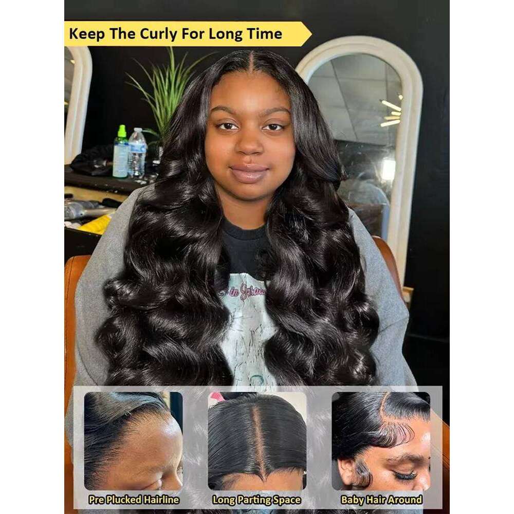 30 32 Inch 210 Density 5x5 Closure Glueless Human Hair Ready To Wear Body Wave 13x6 HD Lace Frontal Wig For Women