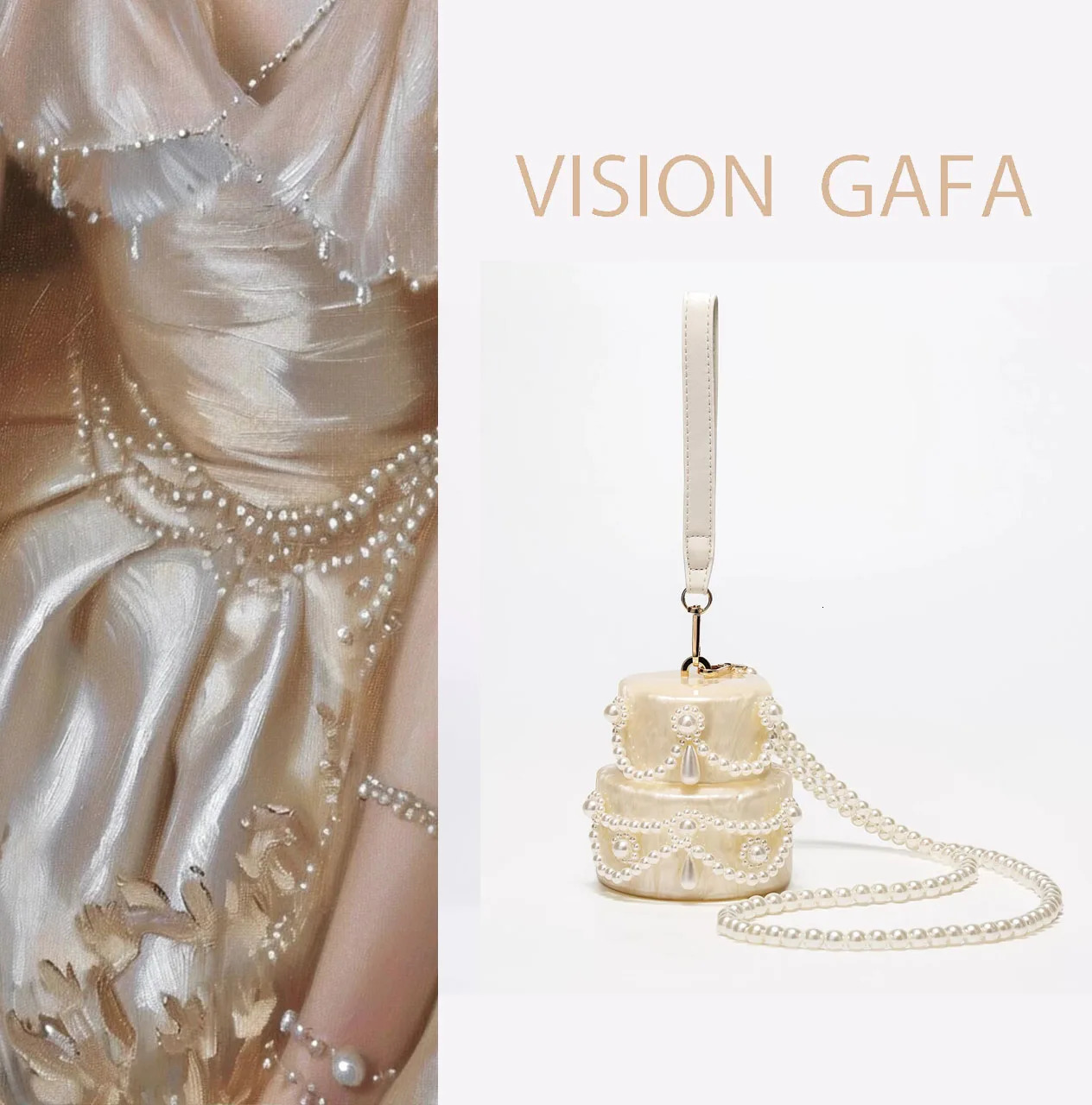 Summer Womens Acrylic Bag Fashion Ladies Wedding Banquet Handbag Creative Adult Girls Pearl Chain Party Phone 250614