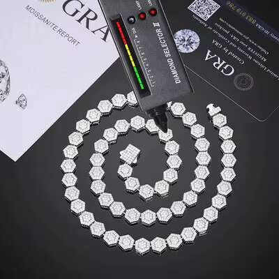 Iced Out D VVS1 Moissanite Necklace for Women Custom S925 Sterling Silver Bracelets Chains Mens Hip Hop Jewelry Gifts GRA