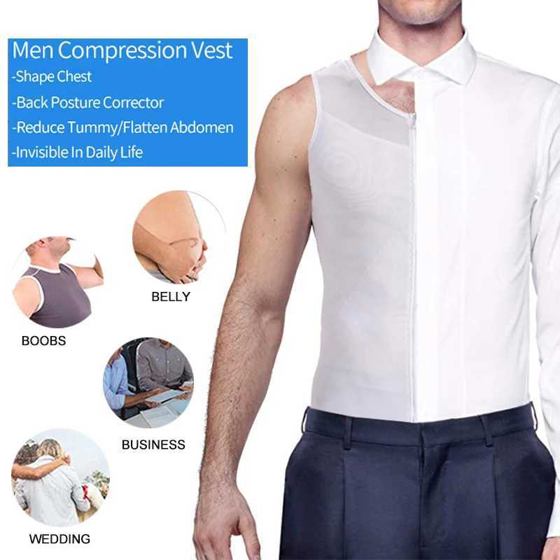 Mens Slimming Body Shaper Gynecomastia Compression Shirts Tummy Control Shapewear Waist Trainer Chest Abs Slim Vest Male Corset W250616