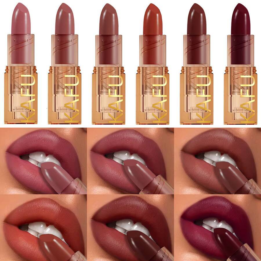 14-color Matte Lipstick Red Stick Waterproof Sexy Korean Makeup Tint Brown Pink Cosmetic Long Lasting Lip Gloss happy