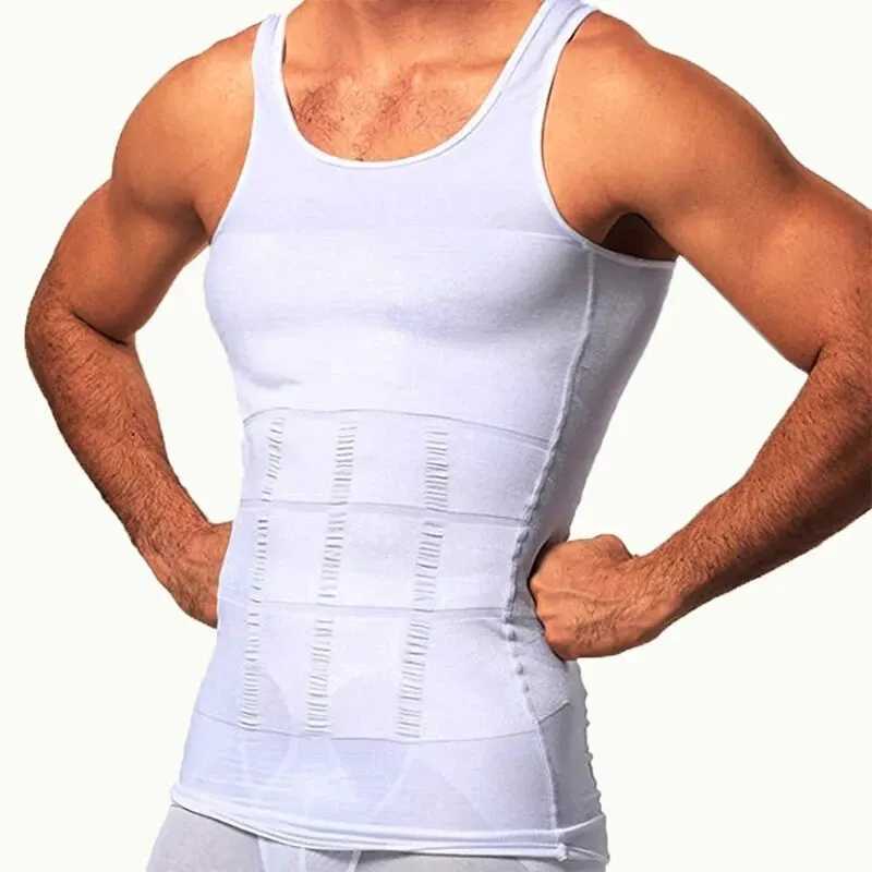 YBFDO Men Body Shaper Slimming Compression Vest Undershirt Seamless Waist Trainer Tank Top Belly Control Weight Loss Shapewear W250616