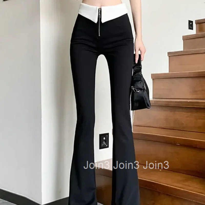 Long Slacks Pants for Women Flare Original Outfits Cotton Comfortable Stretch Elastic Classic G 90s Trends 2025 Woman Trousers