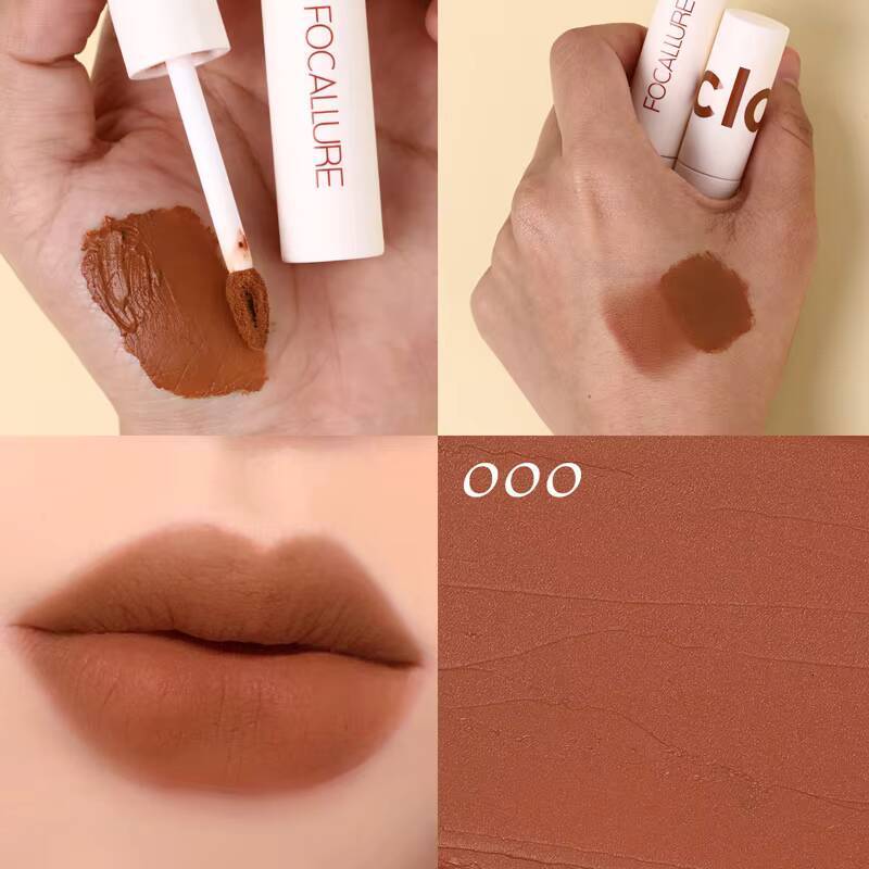 FOCALLURE Matte Lipstick Velvet Mist Clay Not Dry Cream 25 Color Nude Stick Waterpoof Lip Cosmetic Makeup Wholesale happy