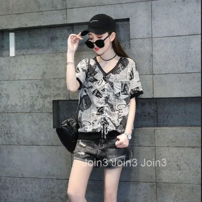 Summer with Print Chiffon Woman Top Shirts Blouses for Women Streetwear Korean Popular Clothes Japanese Harajuku Fashion Basic