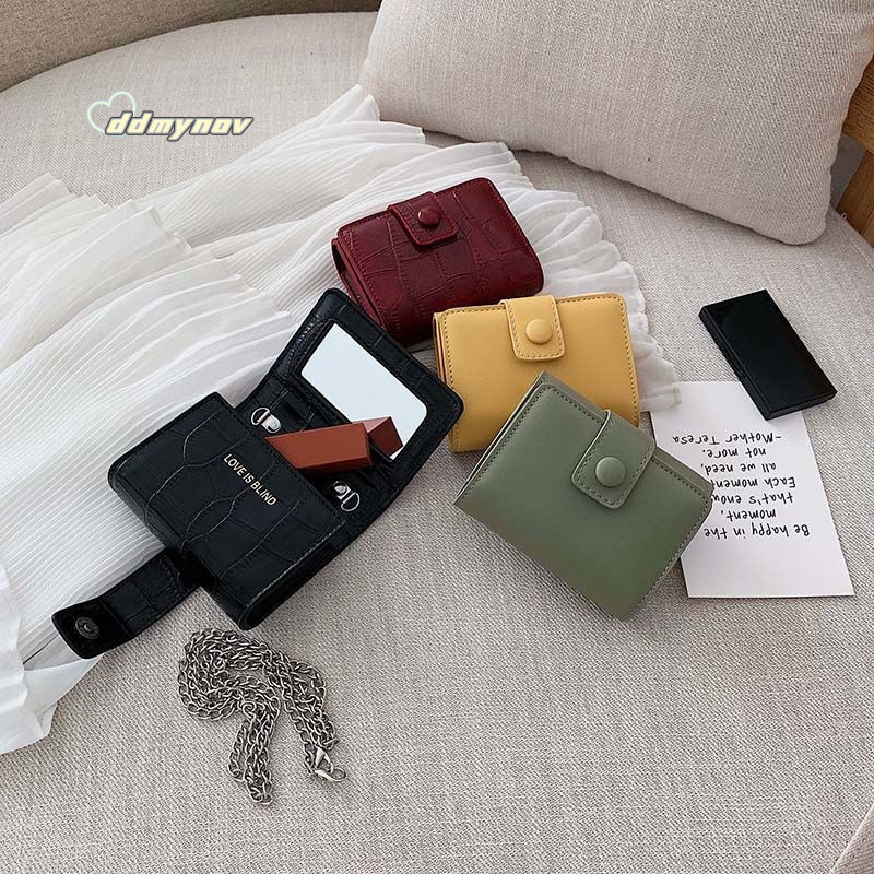 Mini Portable Crossbody Makeup Mirror Small Lipstick Powder Storage Cosmetic Bag ddmynov ddmynov ddmynov