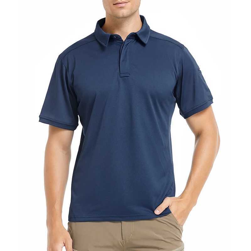 Mens Short Sleeve Tactical Shirt Performance Outdoor Polo Shirt Summer UPF 50+ Breathable Fishing Golf Hiking Shirt USA Size W250616