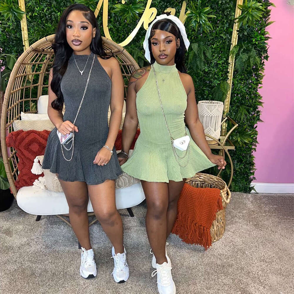 Ins Pure Desire Style Sexy Sleeveless Summer New Elegant Slim Fit Dress For Women B5