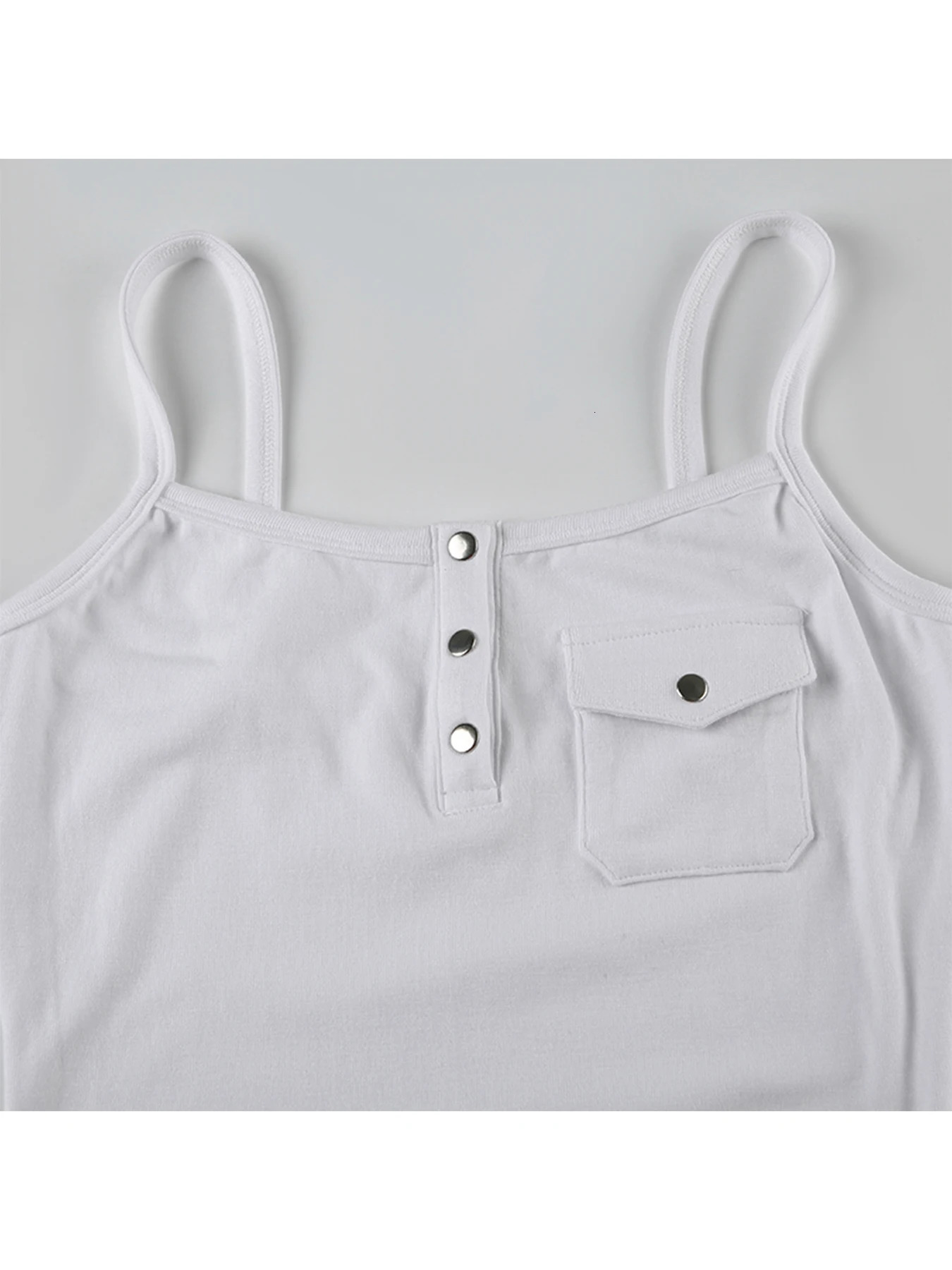 IAMSURE Casual Solid Pockets Camis Top Sexy Slim Slash Neck Sleeveless Tank Toops Women Summer Fashion Streetwear Ladies 250614