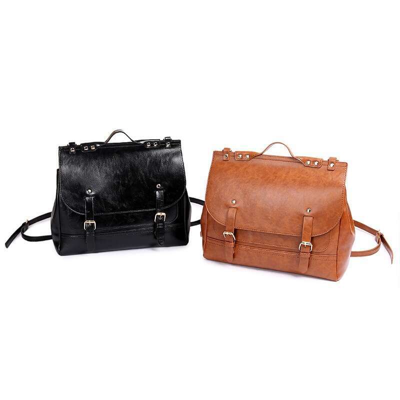 Free shipping designer bag Luxury Spring Oil Wax Leather Cambridge British College Style High end PU Messenger Commuter Large Capacity Backpack Handba