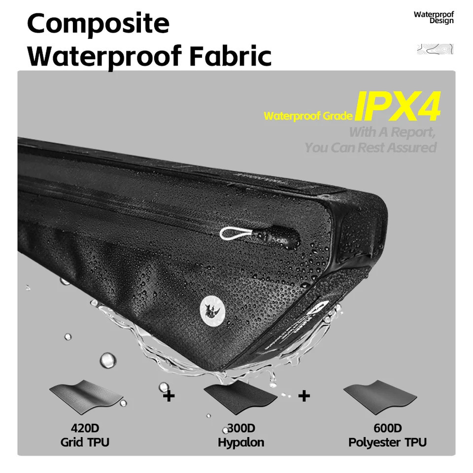 Rhinowalk Bicycle Frame Bag Bikepacking IPX4 Waterproof 2.6L/1.7L For Mtb Road Gravel Bike Accessories Paint-safe Secure Fit 250610