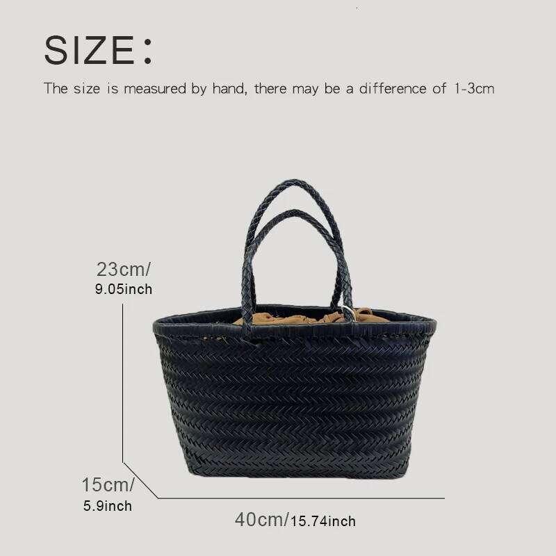 Women's Bags Designer Vintage Tote Bags For Women Designer Handbag And Purse 2023 New In PU Cross Weave Design Top Handle With Inner Bag Medium