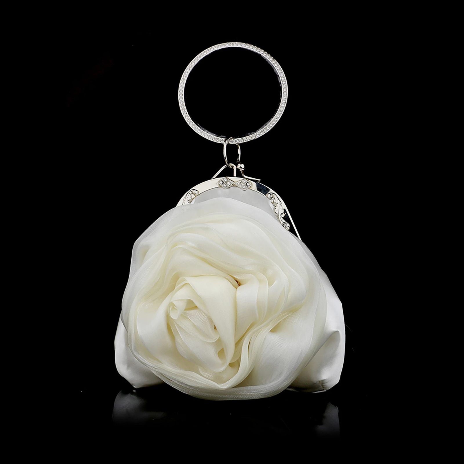 Gorgeous and Elegant Flower Satin Womens Handbag Evening Bag Bridal Dress Cheongsam 250614