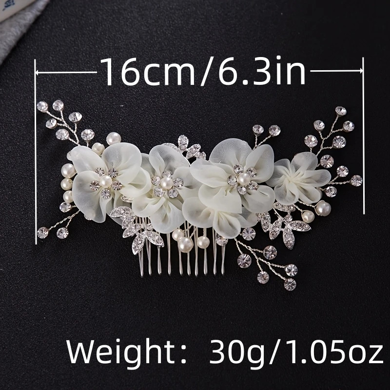 Flower Rhinestone Pearl Hair Clip Comb Headband Women Wedding Hair Jewelry Accessories For Women Bridal Tiara Headband Clip Gift 250610
